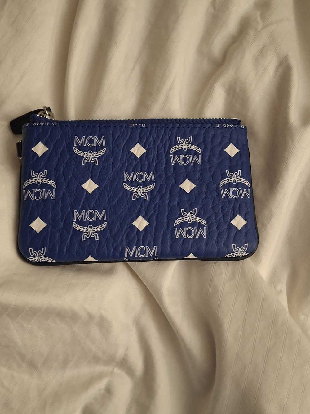 MCM Blue Logo Pouch